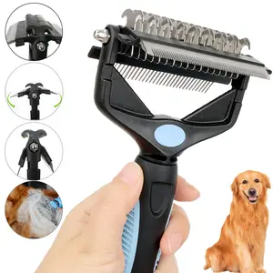 3-In-1 Foldable Pet Detangler Comb, Multi-Function Hair Removal Brush for Cats and Dogs, Essential Pet Grooming Tool, Easy-To-Clean Design