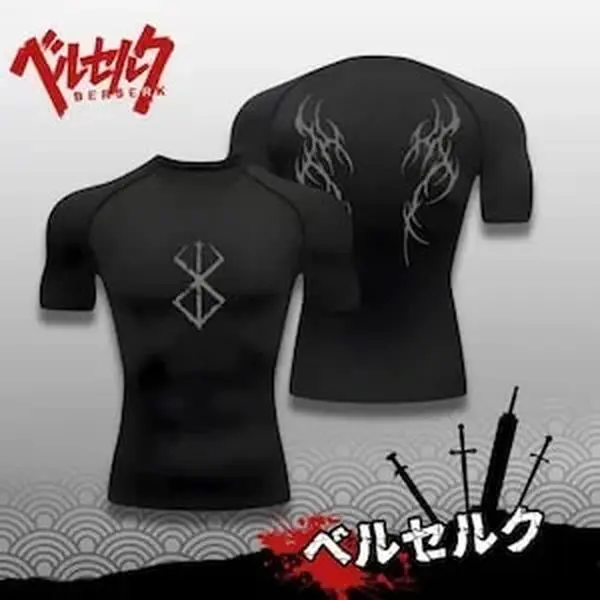 Guts Compression Shirt Berserk Anime Guts Gymwear Gymnastics Clothing Animeshirt Compressor or Muscle Gym Aesthetic Animewear fo