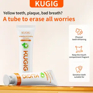 KUGIG Toothpaste Whitening Toothpaste Fluoride-Free for Sensitive Teeth, Helps Remove Plaque and Surface Stains, Brightens Teeth, Supports Gum Care and Fresh Breath