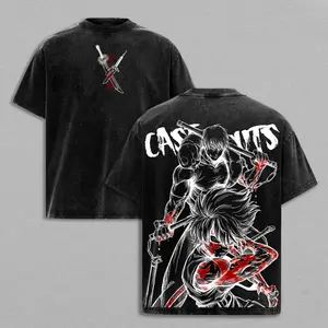 Maki Zenin x Toji Fushiguro Tee Washed – Jujutsu Kaisen Vintage Washed Heavy Cotton Oversized Anime Manga T-Shirt & Hoodie, Double Printed Dark Aesthetic Graphic,  baggy box august glen tiktokshop black fits lemon demon white