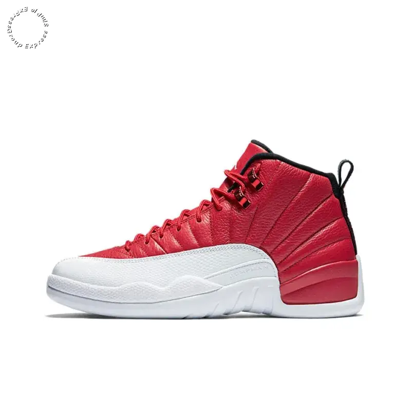 Red and White High-Top Retro Basketball Sneakers with Leather Upper and Full-Length Zoom Air Cushion for Classic Court Style