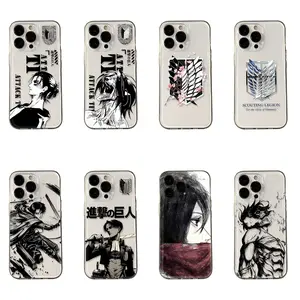 Transparent Anime Attack on Titan Phone Case for iPhone 17 16 15 14 13 12 11  Pro Max Plus Cover