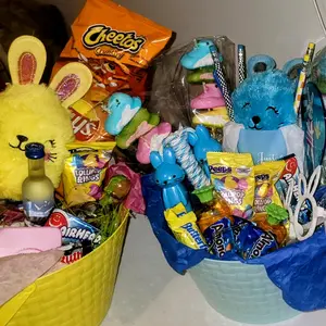 Kid Easter Baskets w/ Candy, Marshmallows,Books & More