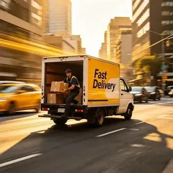 Men's Urban Logistics Fast Delivery Graphic T‑Shirt, City Courier Last‑Mile Freight Streetwear Tee