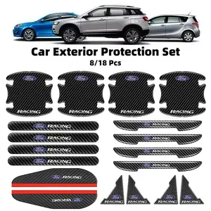 8/18 Pcs Car Door Handle Scratch Guards, Rearview Mirror Rain Guard, Door Corner Protection, Ford Compatible, Auto Accessories