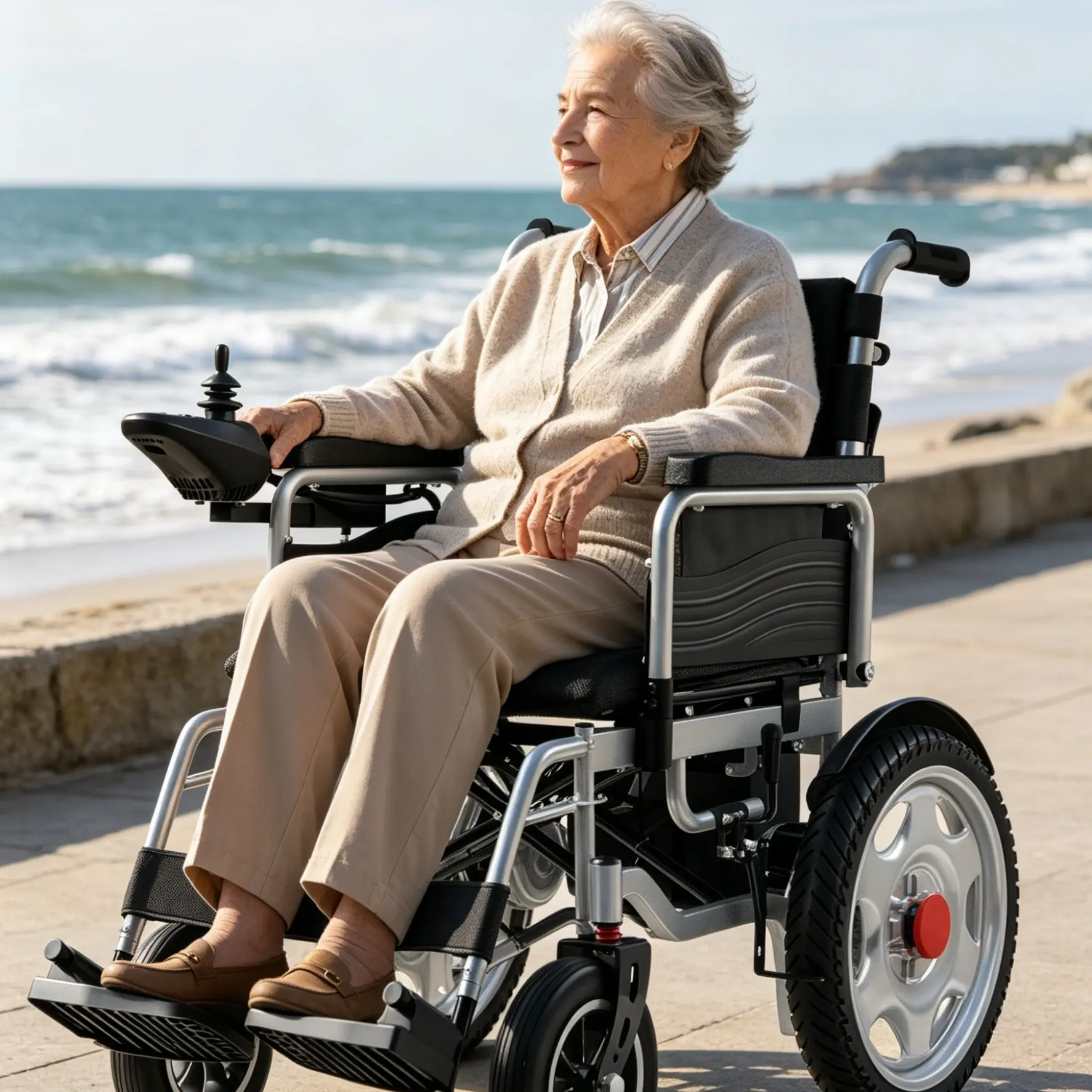 Adult Electric Power Wheelchair - All-Terrain, Foldable, 400LB Heavy Duty Mobility Aid with 15 Mi Range electric wheelchair