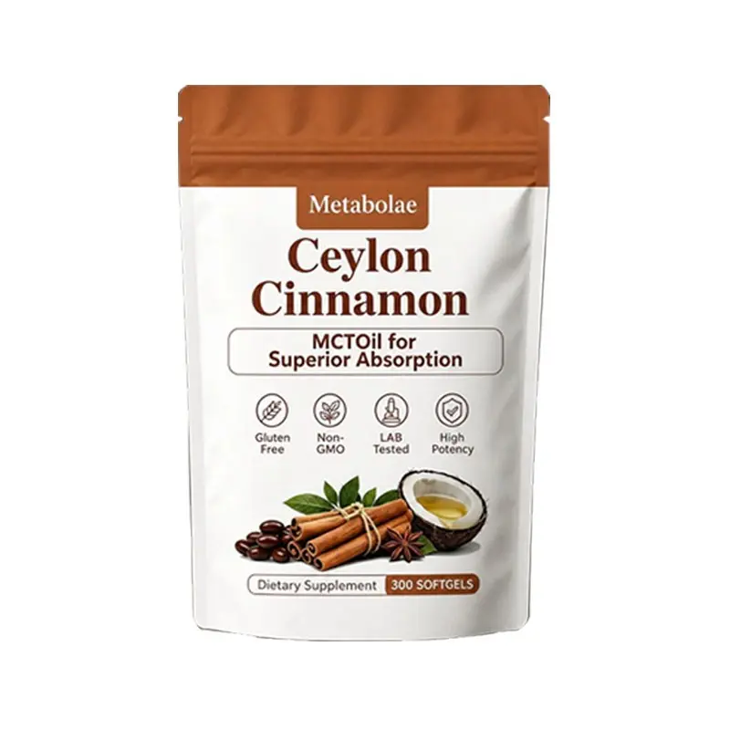 Metabolae Cinnamon MCT Oil Softgels, Ceylon Cinnamon Supplement, Non-GMO Gluten Free, Daily Metabolic & Digestive Support, 300 Count
