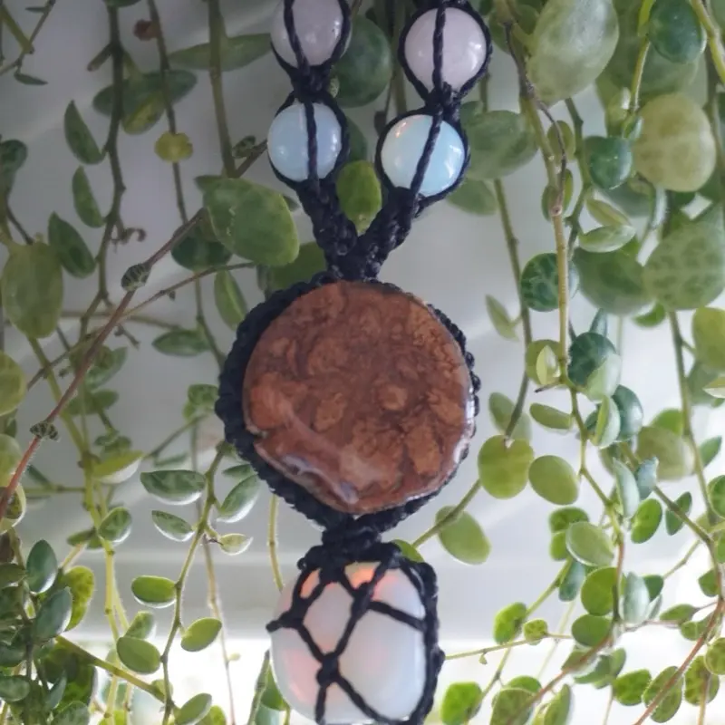 Peruvian Handmade Necklace - Moonstone with Adjustable Band, One of a Kind Design, Direct from Amazon