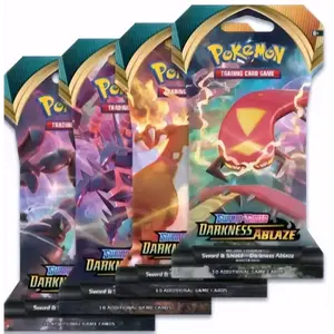 Pokemon TCG Darkness Ablaze SLEEVED Booster Pack 10 Cards CODE CARD FEATURING CHARIZARD VMAX  Trading Card Game
