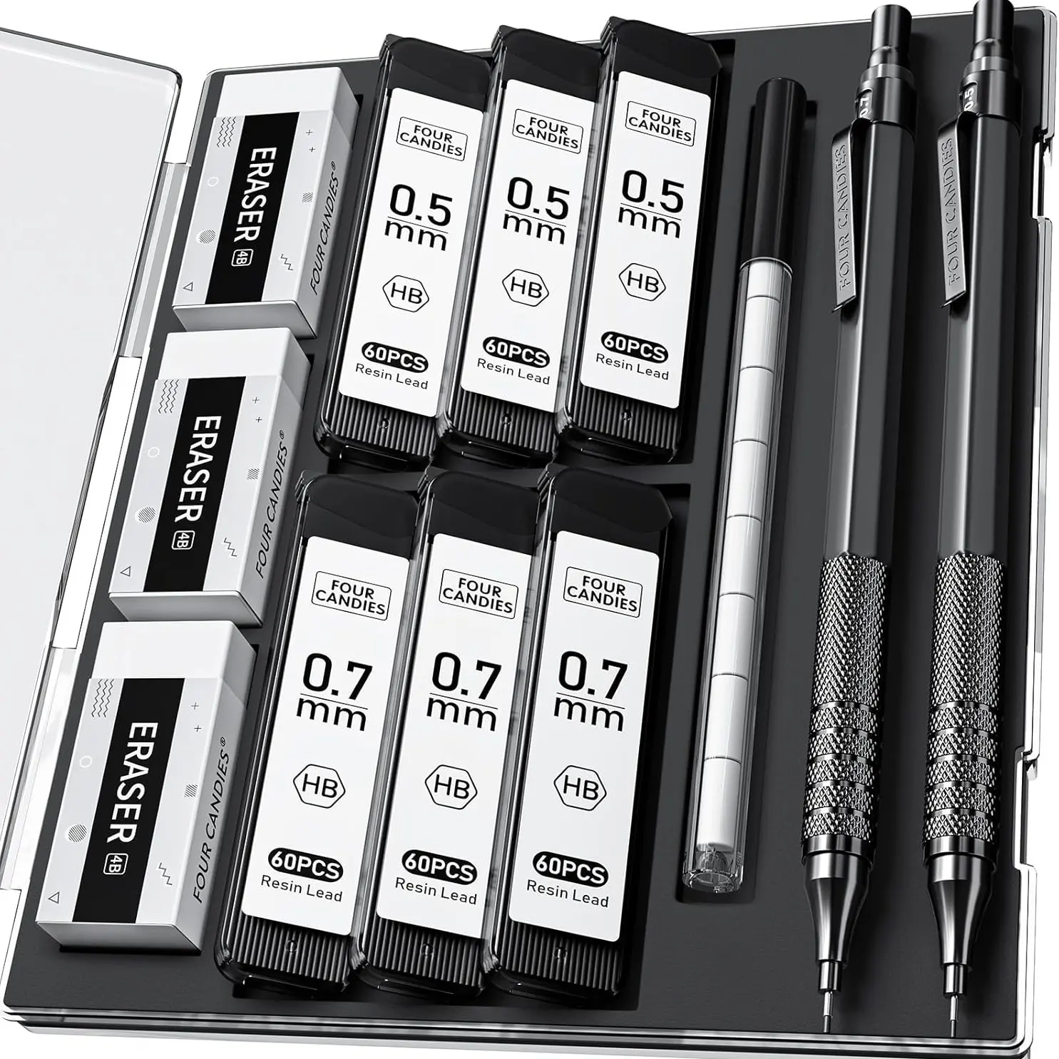 2PCS/Black(0.5mm&0.7mm)