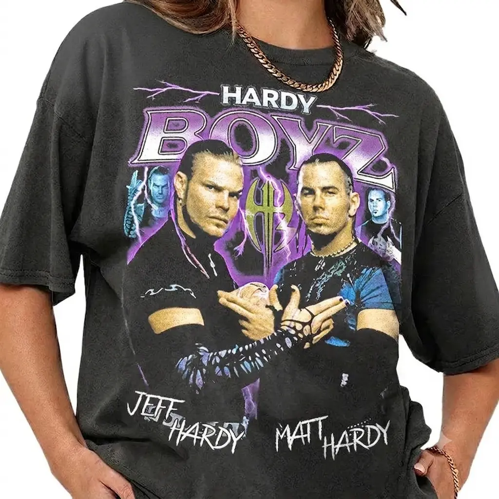 Wrestling T-Shirt, Hardy Boyz Team Graphic Tee, Wrestling Fan Gift, Wrestling Apparel, Sports Shirt Tag Team