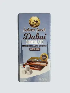 Sahara Sweets Dubai Chocolate Bar - Handcrafted Milk Chocolate with Marshmallow & Graham Cracker Filling. Authentic flavors from Dubai