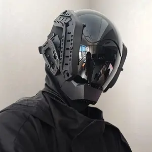 Cyberpunk Mecha Futuristic Mask, High-Tech Style Accessories, Breathable & Comfortable, Unisex Cosplay Costume, Perfect for Halloween, Christmas, Rave Parties, Photography & Stage, Black, Cyberpunk Masks