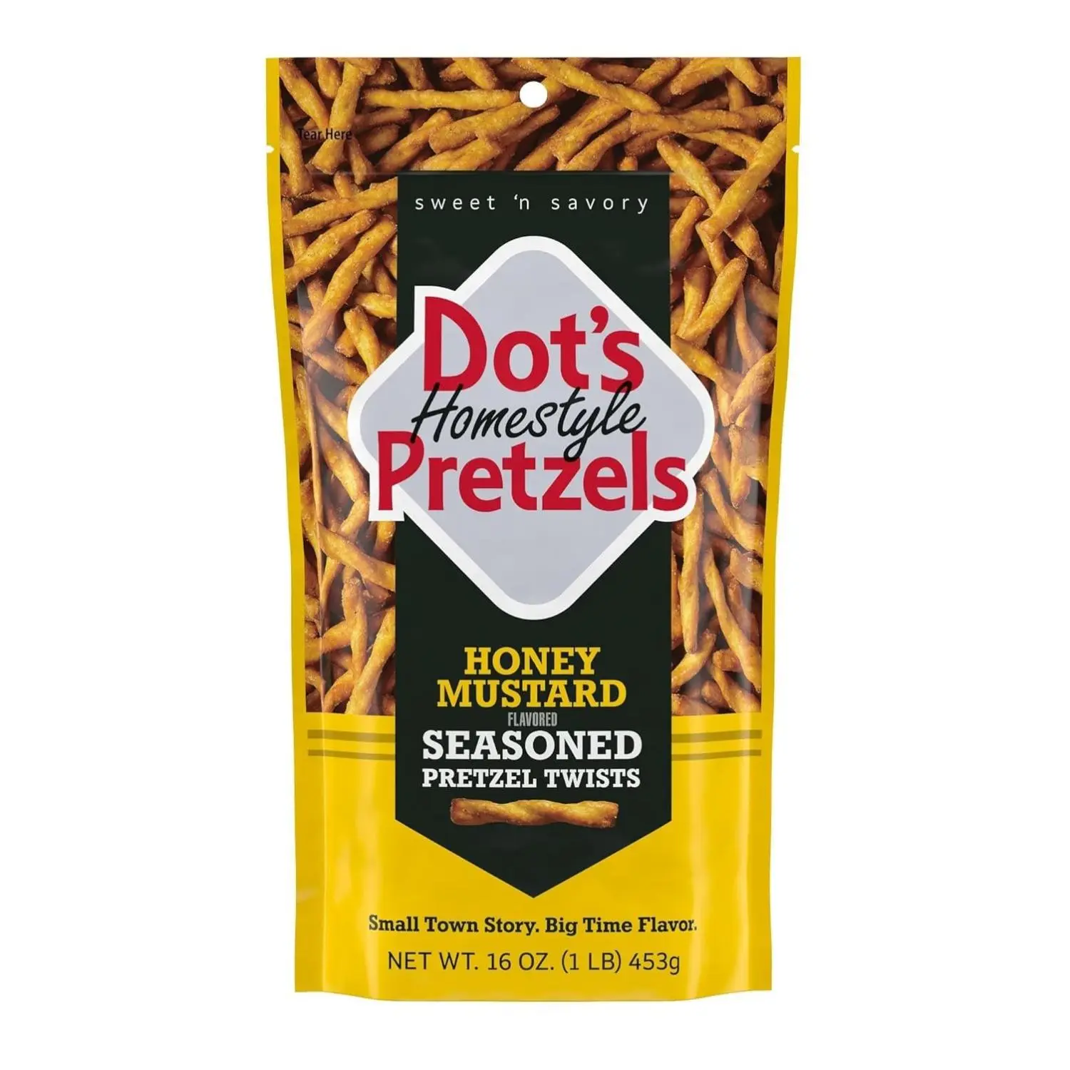 Dot's Pretzels Honey Mustard Seasoned Pretzel Twist Snack, 16oz Grocery Sized Bag