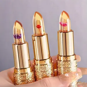 Long Lasting Flower Design Color Changing Lipstick, Lip Shine Lipstick, 1 Counts Moisturizing Lipstick,  Glossy Lip Glaze Stick, Plumping Lip Oil Lip Stick for Girls & Women, Lip Stain, Lip Gloss, Lip Care, Cosmetic, Lipgloss