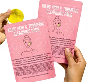 PHOR ESSENTIALS Kojic Acid & Turmeric Cleansing Pads 2PCS Gentle Exfoliating Face Pads for Dark Spots Sensitive Skin Brightening & Smoothing Daily Use - Pack