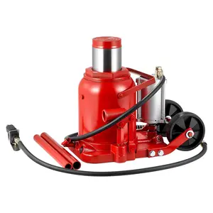 【fathersdaygift】VEVOR Air Hydraulic Bottle Jack,50 Ton (110231.5 lbs) Capacity10.4-16.1 Inch Lifting RangePneumatic/Manual Heavy Duty Welded Bottle Jack with Pump for CarSUVPickupTruckRV Auto RepairRed