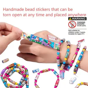DIY Bead Sticker Set, Creative Handmade Tear-Off Mini Stickers, Adjustable Necklace Bracelet, Blind Box Craft Kit, DIY Beading Accessories, Bead Art Kit, Adjustable Beaded Design
