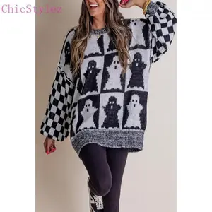 C1SSpooky Season Checkered Sweater