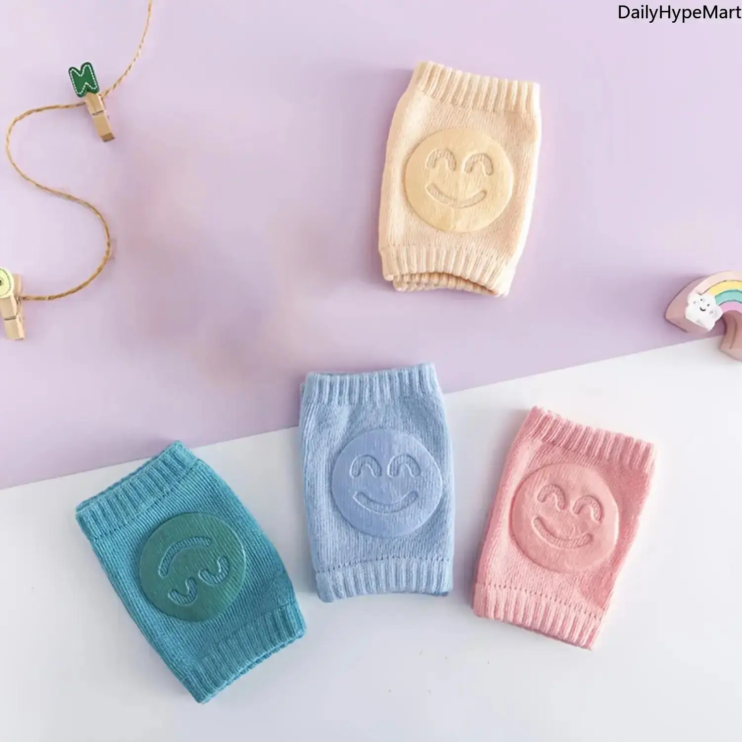 4-Piece Infant Knee Pad Socks, Basic Candy Colored Soft Hosiery with Non-Slip Grip for Daily Crawling Protection, Knee Pads, Cute Socks, Comfy Hosiery, Casual, Everyday Wear