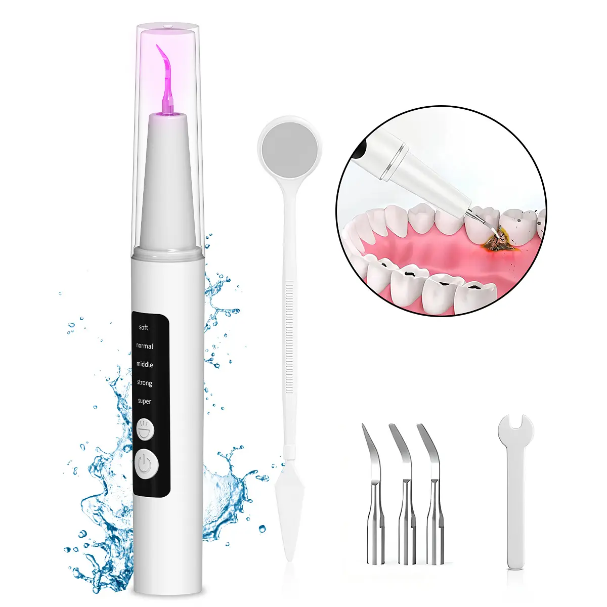 Oceantree Electric Teeth Scaler Complete Oral Care Kit - Rechargeable LED Light Dental Oral Irrigator, 5 Modes, Plaque Removal, Cleansing, Home Teeth Scaling, Adult Home Use, Cost-Effective Gift #TikTokShopBackToSchool, Water Flosser
