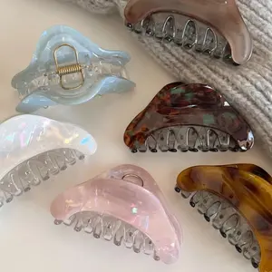Celluloid Acetate French Design Barrettes Tortoise Shell Claws Hair Claw Luxury Fashion Accessories Hair Clip for Women