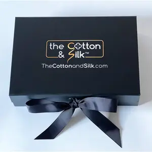 Gift Box with Ribbon, Inner Dimensions 9.25 x 6.5 x 2.25 IN, Cardboard with Matte Finish, Polyester Ribbon, Easy to Set up, Perfect for 2 Pairs of Pillowcases - Computers & Office Equipment, Office Stationery & Supplies, Gifts & Wrapping