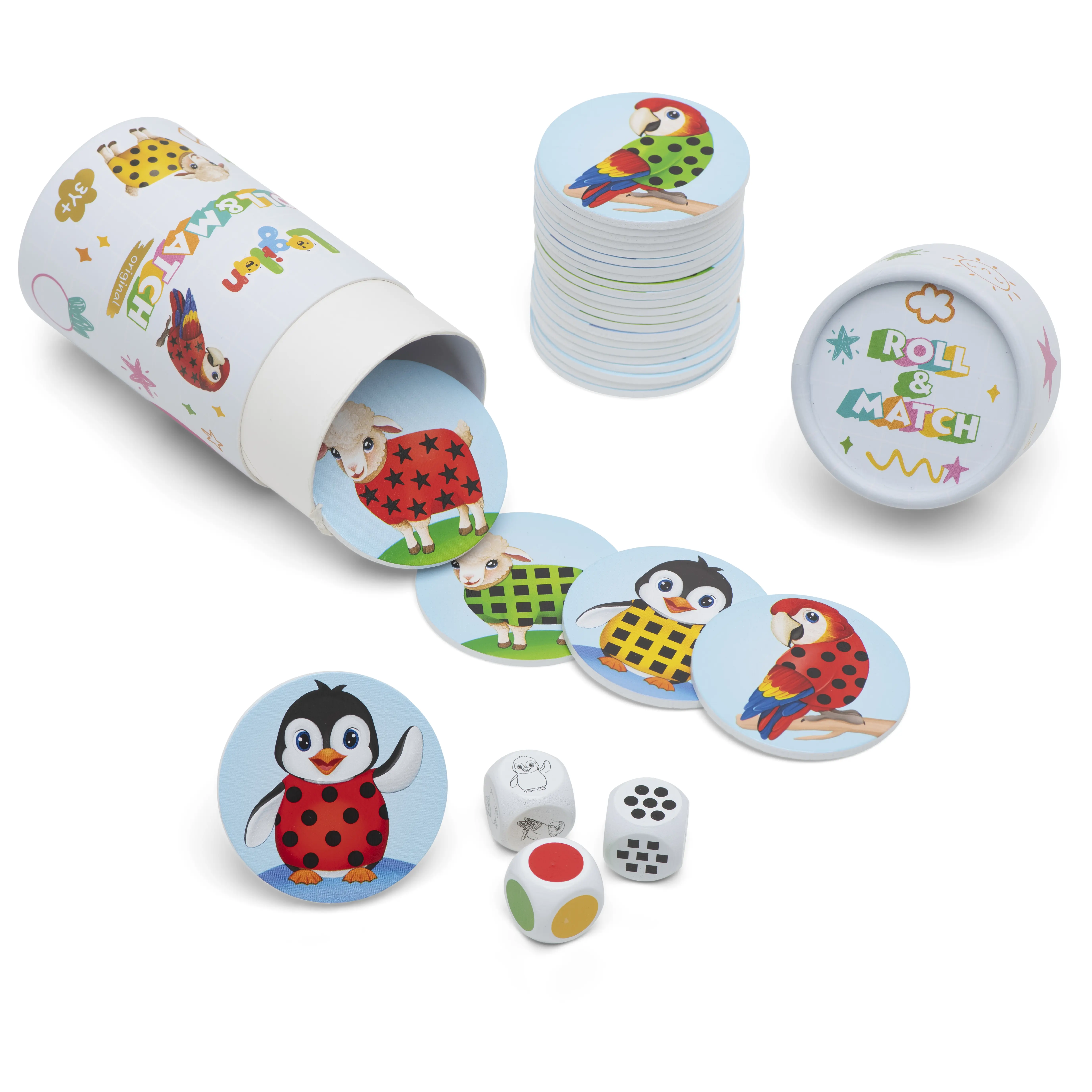 Logilan Roll & Match Original STEM-Aligned Dice Game for Kids Supports Social Emotional Growth & Play-Based Learning Adaptable for Preschool to Early Elementary Family Game Night