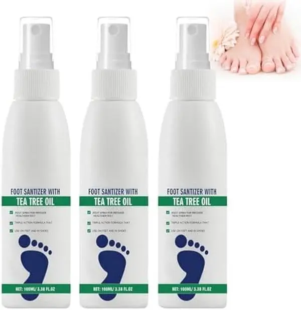 Natural Tea Tree Oil Foot Spray Kills Fungus, foot sanitizer spray，nail sanitizer spray，Deodorizes Feet & Shoes