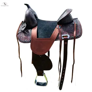 Resistance Western Youth Pleasure Treeless Horse Saddle With Beads On The Skirt