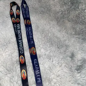 Virgen de Guadalupe Lanyard - Blue & black Color, Durable