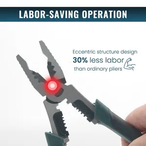 ZML CR-V Long Nose Pliers, Multi-Function Needle Nose Pliers for Pulling Nails, Cutting Steel Wire & Chain, Gripping Screws, Heavy Duty Hand Tool for Home & Industrial Use Multifunctional Pliers Set