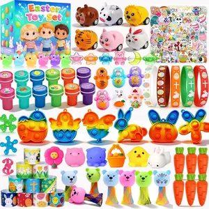 129 Pcs Easter Egg Fillers for Kids Boys Girls,Easter Basket Stuffers,Easter Party Favors Assorted Toys,Easter Eggs Hunt Gifts for Toddlers Teens Goodie Bag Stuffers Filling Treats Classroom Prizes