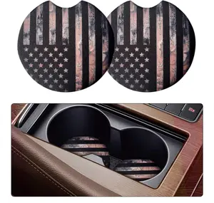 Rustic American Flag Car Coasters Car Cup Holder Flag Decor Car Decorations Country Western Gift Idea