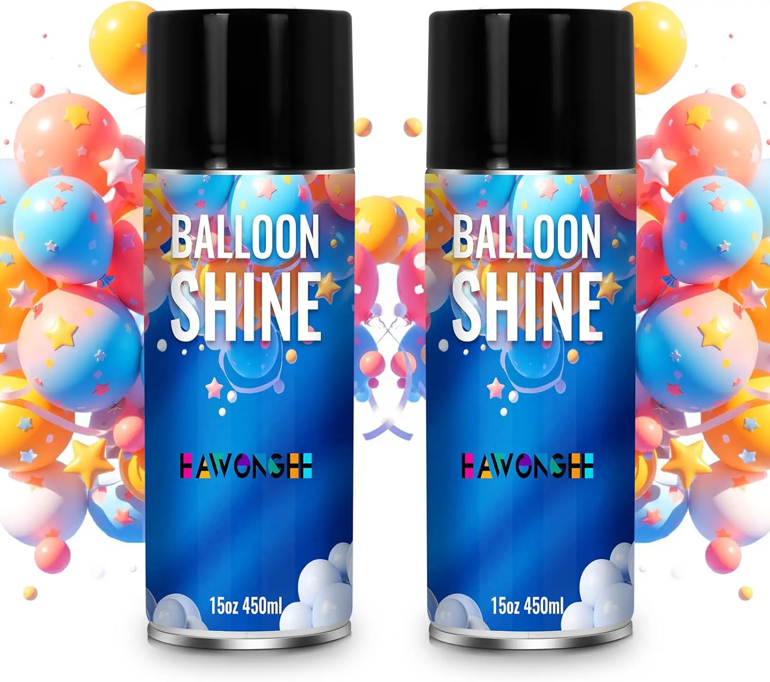2-Pack Balloon Shine Spray, 450ml, Glossy High-Gloss Finish for Party Balloons