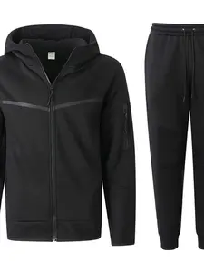 New Hooded Sweatshirt Daily Sports Casual, Men's Sporty Leisure Jacket and Pants Set, Comfortable and Stylish Activewear, Gym Outfit