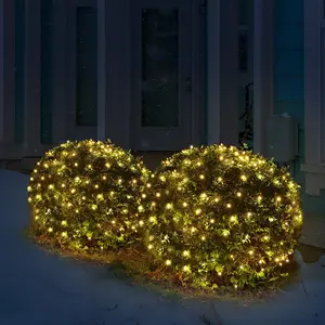 GARVEE Christmas 200 Net Lights Warm White Incandescent Net Light Bushes Outdoor Indoor Decorations,Christmas Bush Lights,Christmas String Lights for Garden Tree Bushes,Christmas Events Decor,Christmas Tree