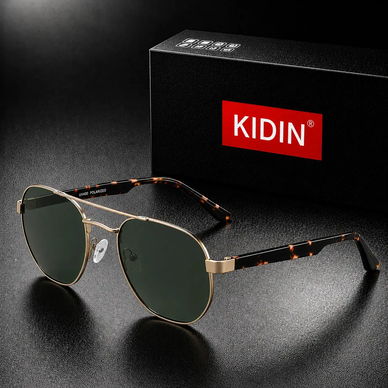 Men’s and Women's Polarized Sunglasses UV400 Square Metal Acetate Frame Driving Eyewear