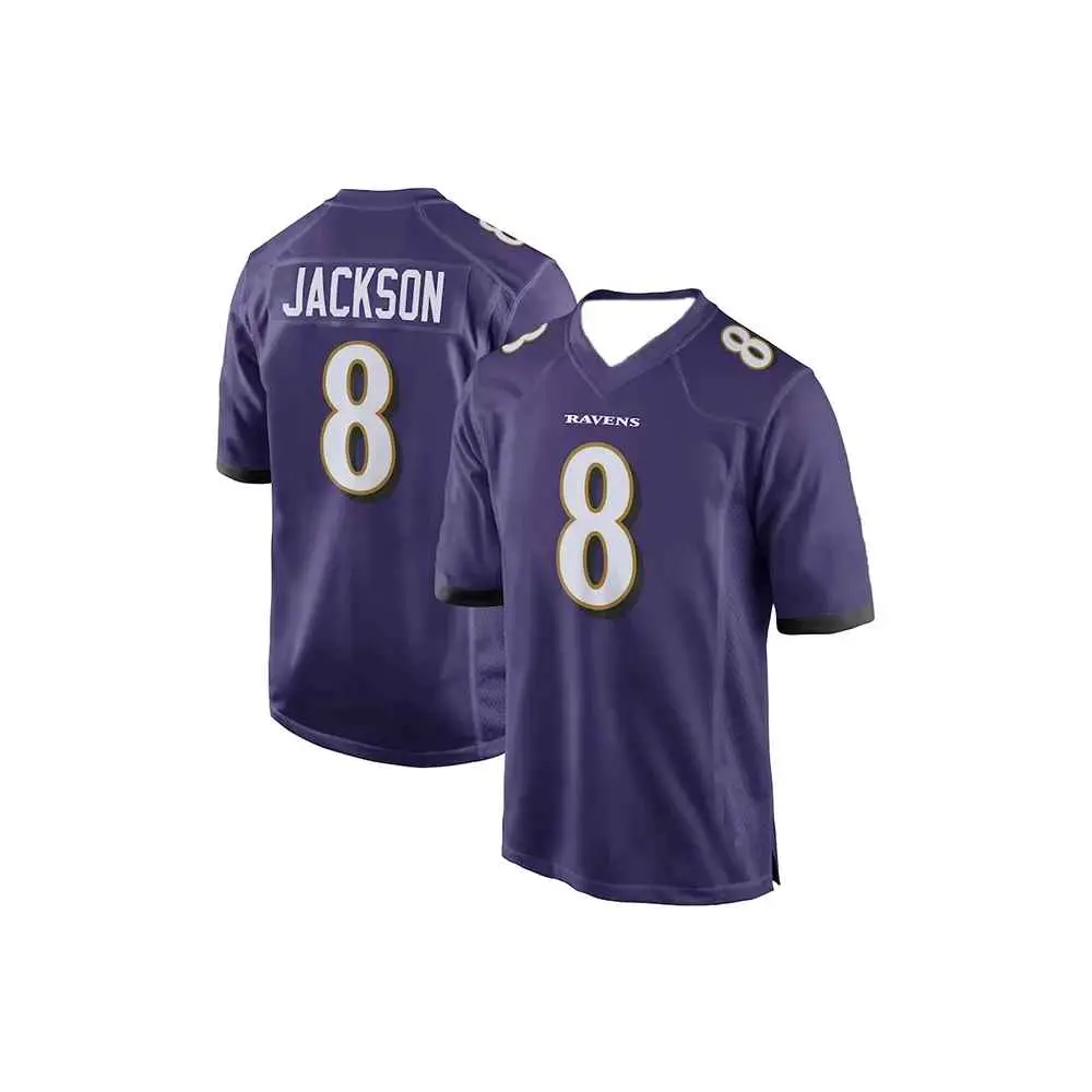 Men's #8 American Football Jersey, Stylish V-Neck Embroidered, Comfortable Breathable Sports Game Collectible Jersey