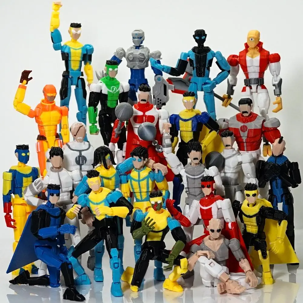 3D Printed Invincible Series Articulated Figurines, 13 Multi-Jointed Superhero Anime Model Toys, Lucky Dummy Ornaments & Gifts for Fashion Accessory Enthusiasts