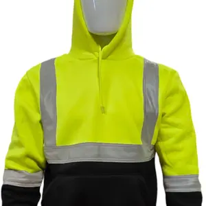 Safety Pullover Hooded Sweatshirt with Stretchable reflector