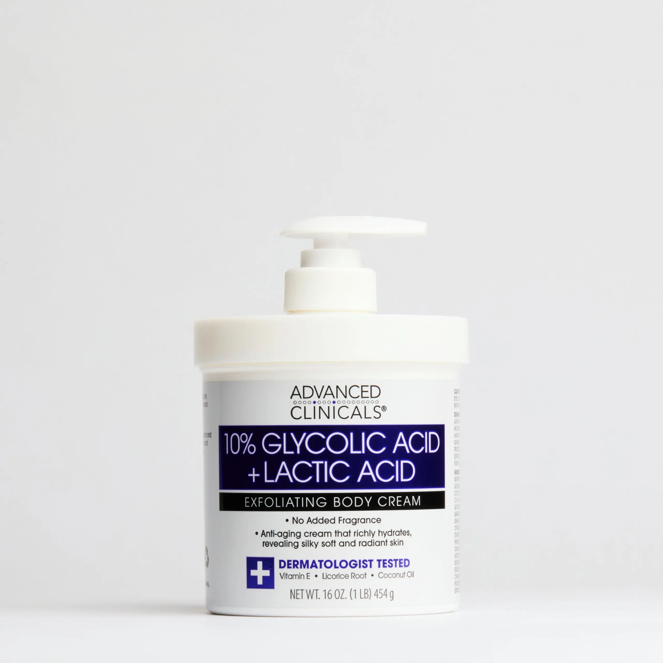 10% Glycolic-Lactic Acid Body Cream, Body Care Product with Hyaluronic Acid for Moisturizing, Exfoliating, Skin Restoration