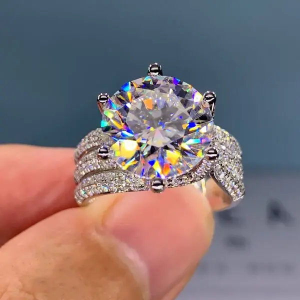 `Moissanite Rings for Women, 0.5‑3CT VVS Lab‑Created Stones, Genuine 925 Sterling Silver Fine Jewelry, Perfect for Wedding & Anniversary Gifts`