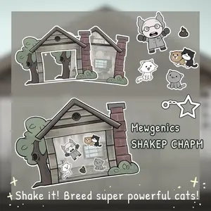Mewgenics Acrylic Keychain Shaker charm Handmade Gift for Fans