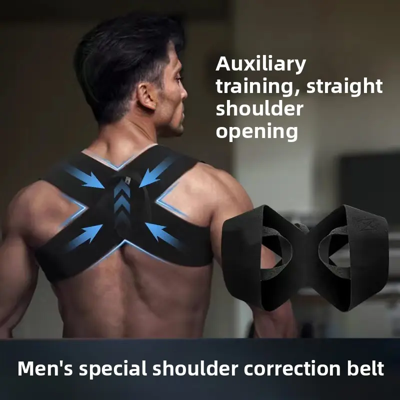 Open shoulder corrective belt Fitness training Heavy shoulder auxiliary belt Open back shoulder belt Straight back posture belt Good back