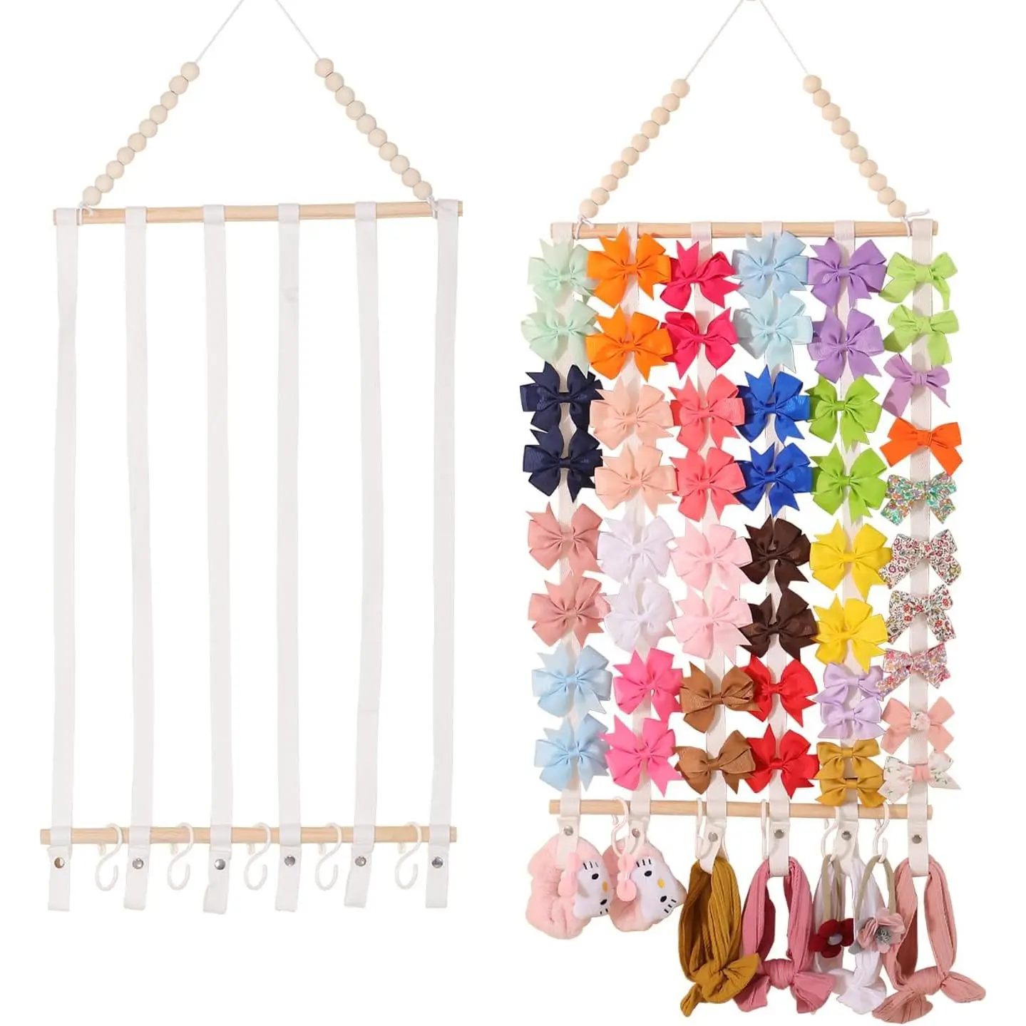 Bow Organizer for Girls Hair Bows  Headband Holder for Women Hair Headband Organizer for Girls Hair Bows Display Hair Bow Hanging for  Room (White)