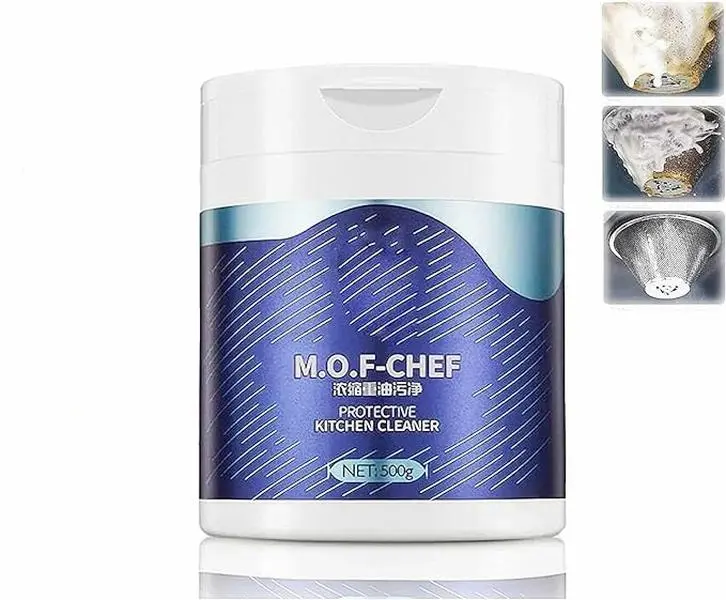 M.O.F Protective Kitchen Cleaner, Mof Cleaner Powder, Heavy Oil Stain Powder Cleaner, Heavy Kitchen Duty Degreaser