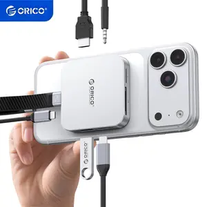 ORICO 10Gbps Magnetic M.2 Docking Station, 8-in-1 USB C HUB & M.2 2230 NVMe Enclosure with HDMI 4K@60Hz,SD/TF Solt, AUX, 100W PD, Magnetic USB C Dock for iPhone/MacBook/iPad, MG7
