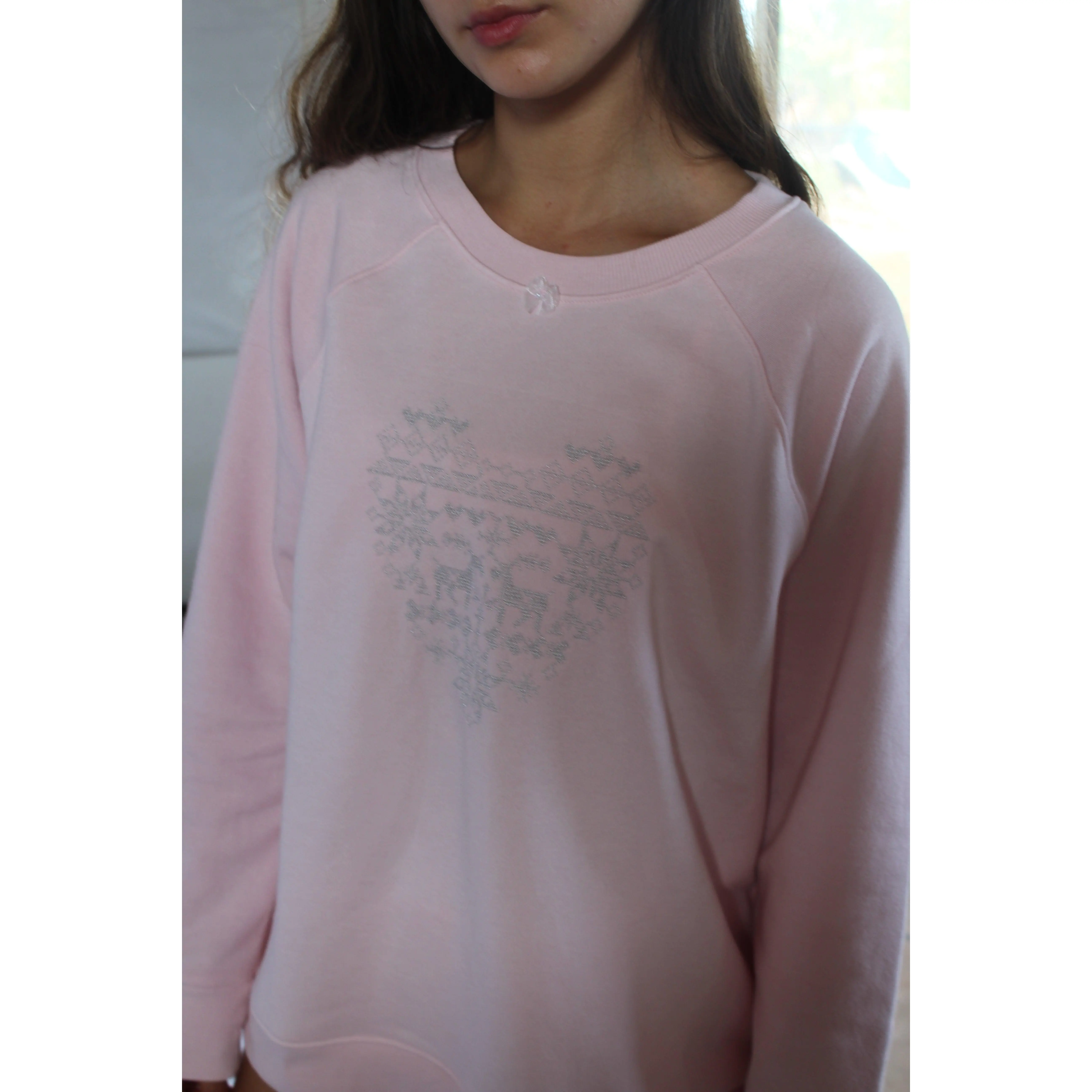 Holiday Heart Scandinavian Sweater | Embroidered Holiday Sweater | Scandinavian Holiday Sweater | Nordic Holiday Design