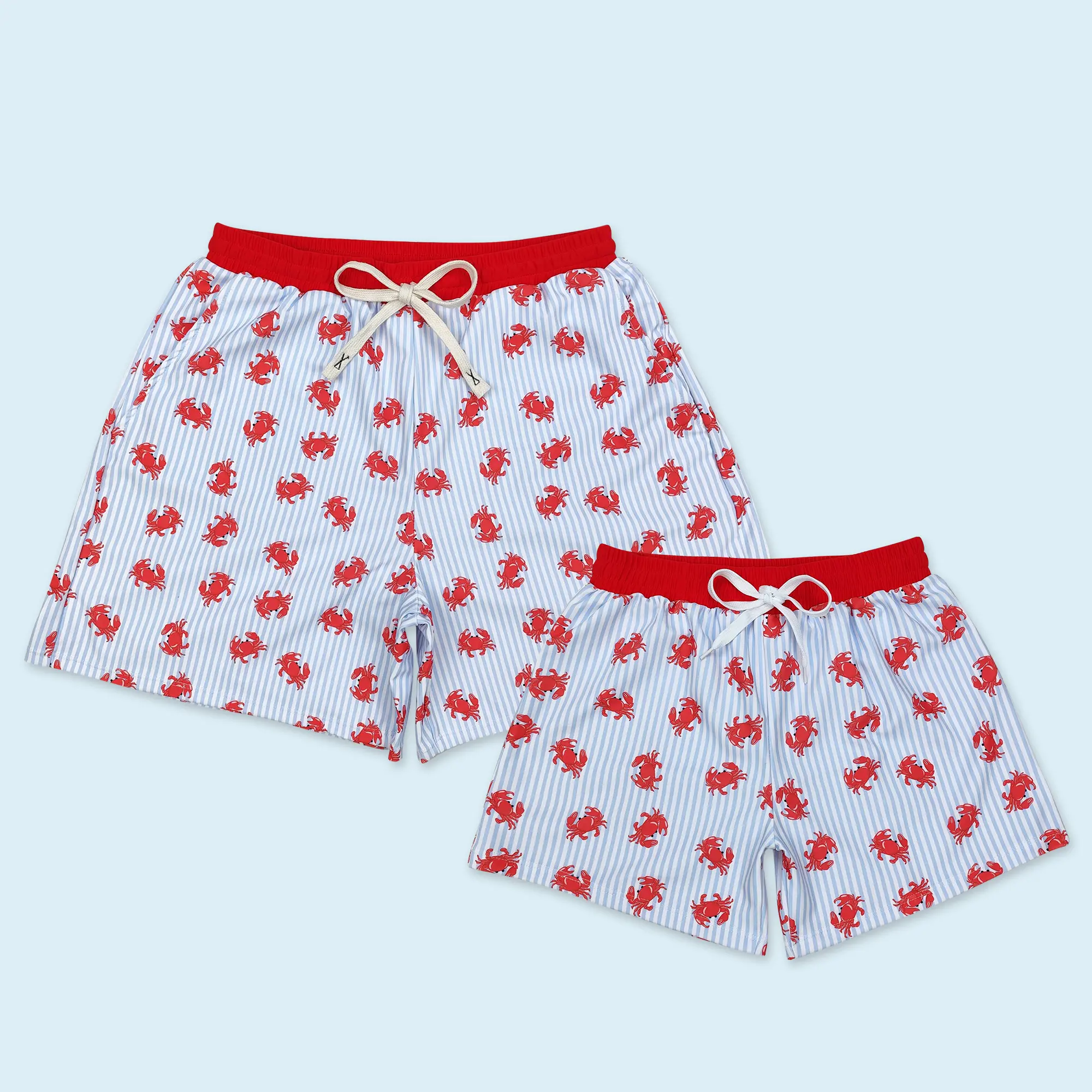 Kids boys summer beach wear crab design swim trunks